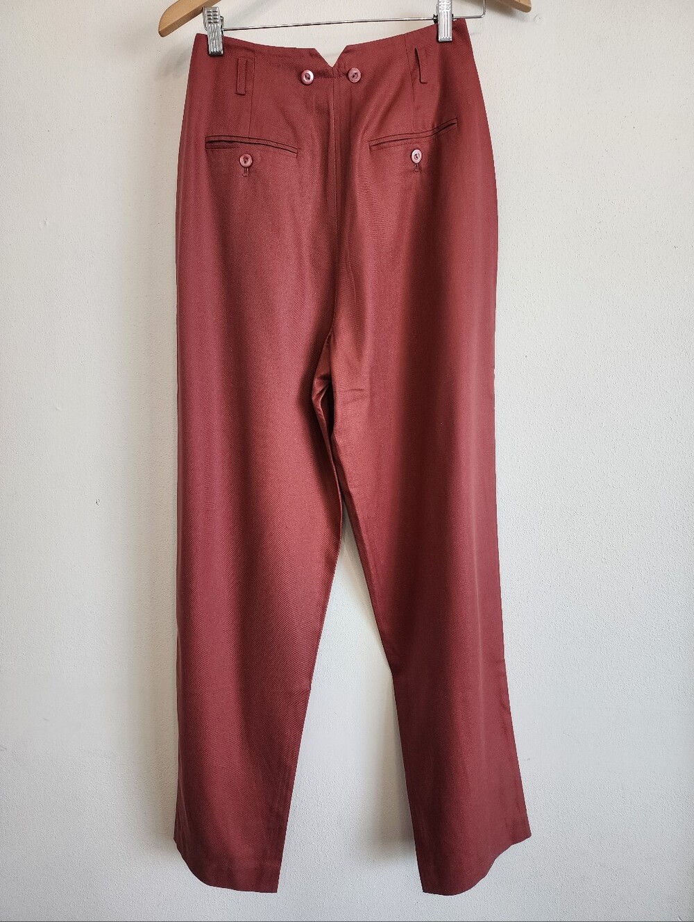 J. Peterman 100% Silk Glamour Pants High Waisted Terracotta Trousers Sz 6 NWOT - Picture 9 of 16